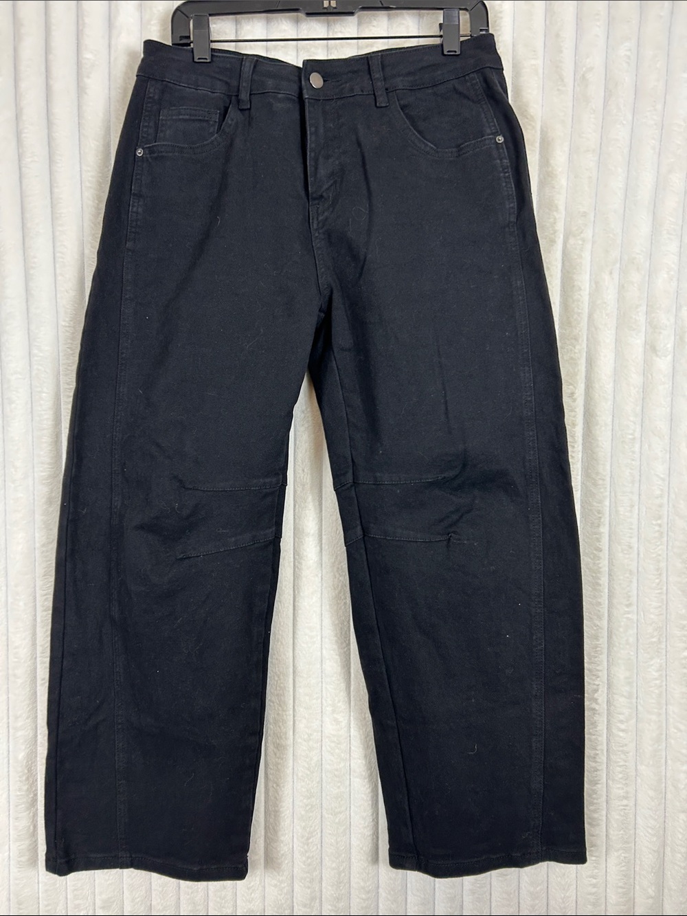 Flamingals black barrel jeans sz L (10-12)